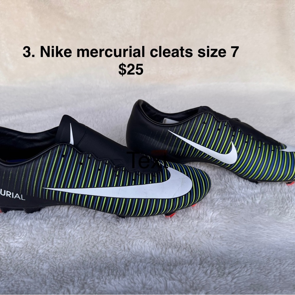 Nike Mercurial Men's Black and Green Cleats